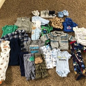 25 piece baby boys NB lot